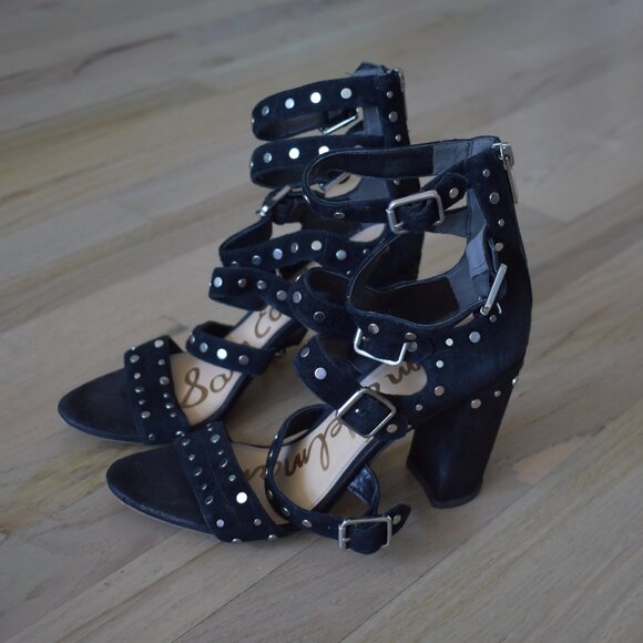 Sam Edelman York Suede Strappy Studded Sandals - Picture 4 of 11
